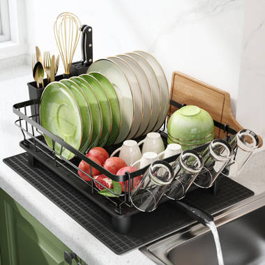 Rubbermaid antimicrobial sink online dish rack drainer set